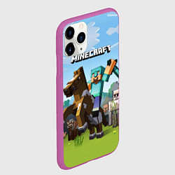 Чехол iPhone 11 Pro матовый Minecraft Rider, цвет: 3D-фиолетовый — фото 2