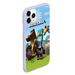 Чехол iPhone 11 Pro матовый Minecraft Rider, цвет: 3D-светло-сиреневый — фото 2