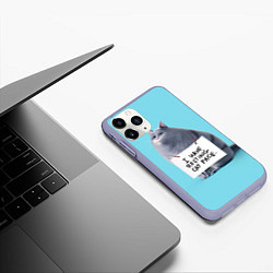 Чехол iPhone 11 Pro матовый I have resing cat face, цвет: 3D-светло-сиреневый — фото 2