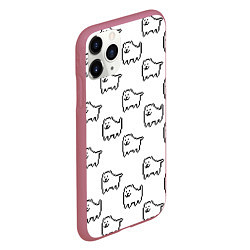 Чехол iPhone 11 Pro матовый Undertale Annoying dog white, цвет: 3D-малиновый — фото 2