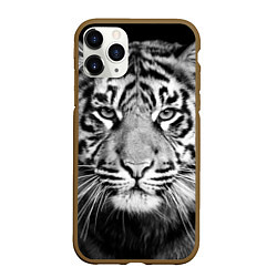 Чехол iPhone 11 Pro матовый Красавец тигр, цвет: 3D-коричневый