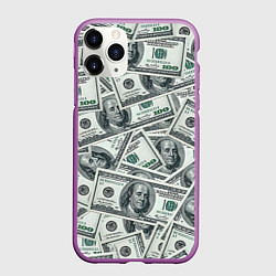 Чехол iPhone 11 Pro матовый Банкноты, цвет: 3D-фиолетовый