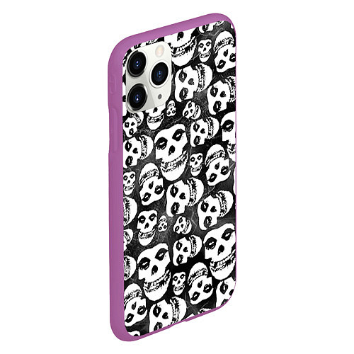 Чехол iPhone 11 Pro матовый Misfits Pattern / 3D-Фиолетовый – фото 2