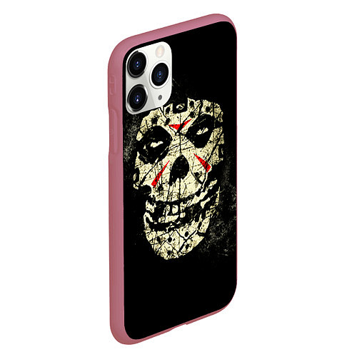 Чехол iPhone 11 Pro матовый Misfits: Death Face / 3D-Малиновый – фото 2