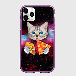 Чехол iPhone 11 Pro матовый Кот с едой, цвет: 3D-фиолетовый