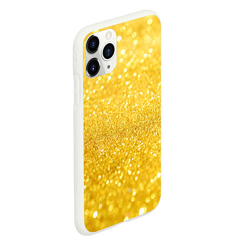 Чехол iPhone 11 Pro матовый Золото / 3D-Белый – фото 2