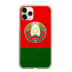 Чехол iPhone 11 Pro матовый Герб Беларуси, цвет: 3D-салатовый