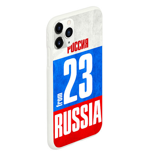 Чехол iPhone 11 Pro матовый Russia: from 23 / 3D-Белый – фото 2