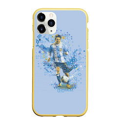 Чехол iPhone 11 Pro матовый Messi: Argentine Football, цвет: 3D-желтый