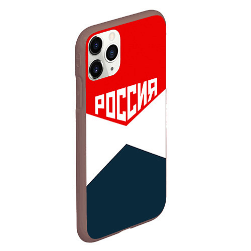 Чехол iPhone 11 Pro матовый Форма России / 3D-Коричневый – фото 2