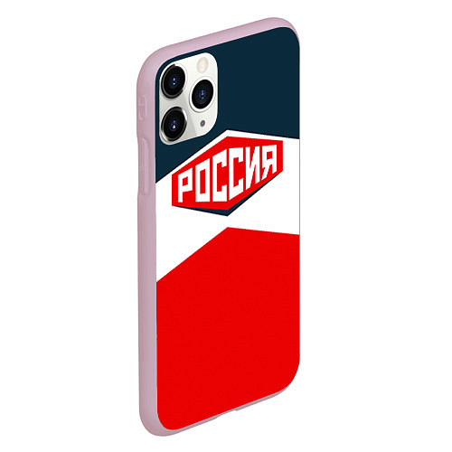 Чехол iPhone 11 Pro матовый Россия СССР / 3D-Розовый – фото 2