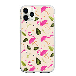 Чехол iPhone 11 Pro матовый Нежный фламинго, цвет: 3D-белый