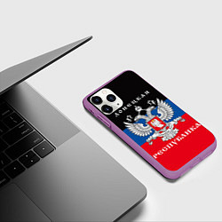 Чехол iPhone 11 Pro матовый Донецкая народная республика, цвет: 3D-фиолетовый — фото 2