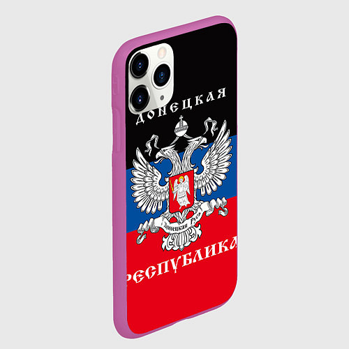 Чехол iPhone 11 Pro матовый Донецкая народная республика / 3D-Фиолетовый – фото 2