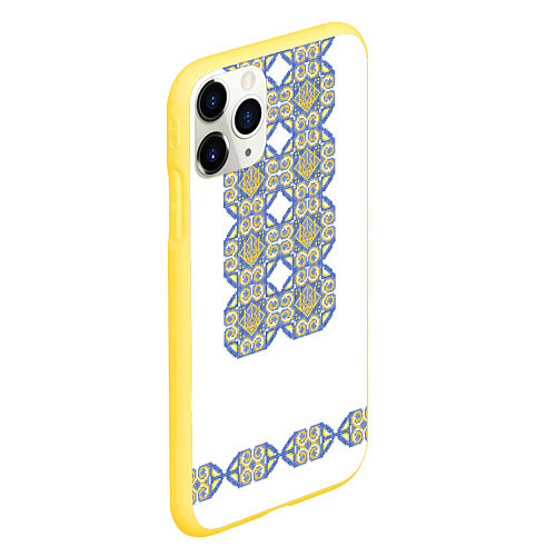 Чехол iPhone 11 Pro матовый Вышивка 12 / 3D-Желтый – фото 2