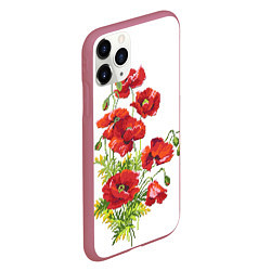 Чехол iPhone 11 Pro матовый Вышивка 22, цвет: 3D-малиновый — фото 2