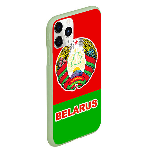 Чехол iPhone 11 Pro матовый Belarus Patriot / 3D-Салатовый – фото 2