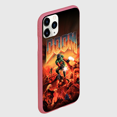 Чехол iPhone 11 Pro матовый DOOM: 1993 / 3D-Малиновый – фото 2