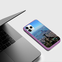 Чехол iPhone 11 Pro матовый Рио-де-Жанейро, цвет: 3D-фиолетовый — фото 2