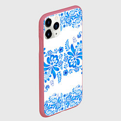 Чехол iPhone 11 Pro матовый Гжель, цвет: 3D-малиновый — фото 2