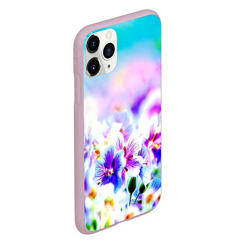 Чехол iPhone 11 Pro матовый Цветочное поле / 3D-Розовый – фото 2