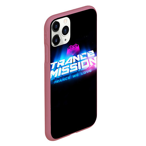 Чехол iPhone 11 Pro матовый Trancemission: Trance we love / 3D-Малиновый – фото 2