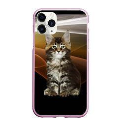 Чехол iPhone 11 Pro матовый Котёнок, цвет: 3D-розовый