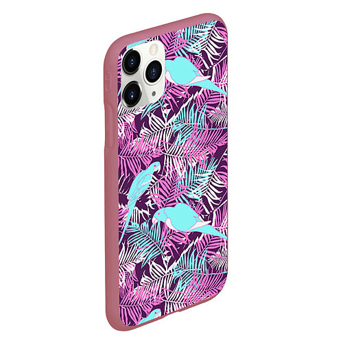 Чехол iPhone 11 Pro матовый Summer paradise / 3D-Малиновый – фото 2