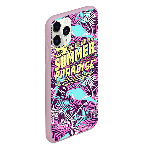 Чехол iPhone 11 Pro матовый Summer paradise 2 / 3D-Розовый – фото 2