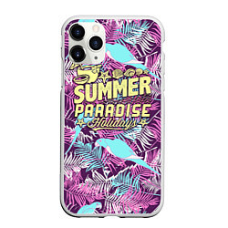 Чехол iPhone 11 Pro матовый Summer paradise 2, цвет: 3D-белый