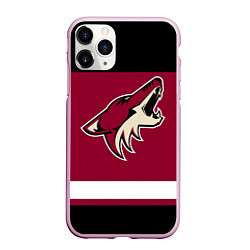Чехол iPhone 11 Pro матовый Arizona Coyotes, цвет: 3D-розовый