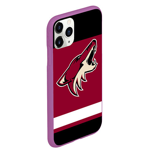 Чехол iPhone 11 Pro матовый Arizona Coyotes / 3D-Фиолетовый – фото 2