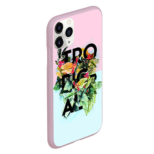 Чехол iPhone 11 Pro матовый Tropical Art / 3D-Розовый – фото 2