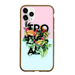 Чехол iPhone 11 Pro матовый Tropical Art, цвет: 3D-коричневый