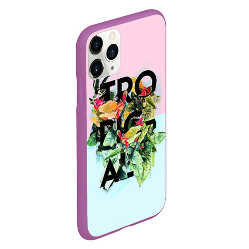 Чехол iPhone 11 Pro матовый Tropical Art / 3D-Фиолетовый – фото 2