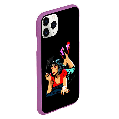 Чехол iPhone 11 Pro матовый Pulp Fiction: Mia Wallace / 3D-Фиолетовый – фото 2