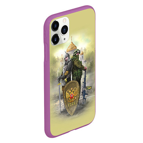 Чехол iPhone 11 Pro матовый Имперская русь / 3D-Фиолетовый – фото 2