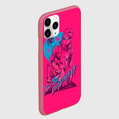 Чехол iPhone 11 Pro матовый You're dead meat / 3D-Малиновый – фото 2