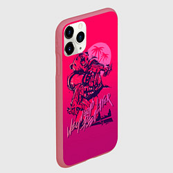 Чехол iPhone 11 Pro матовый We grab pizza later, цвет: 3D-малиновый — фото 2