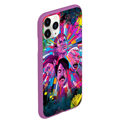 Чехол iPhone 11 Pro матовый Red Hot Chili Peppers Art / 3D-Фиолетовый – фото 2