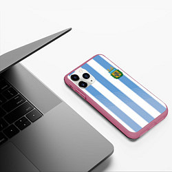 Чехол iPhone 11 Pro матовый Сборная Аргентины: ЧМ-2018, цвет: 3D-малиновый — фото 2