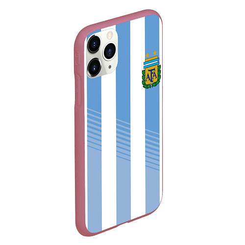 Чехол iPhone 11 Pro матовый Сборная Аргентины: ЧМ-2018 / 3D-Малиновый – фото 2