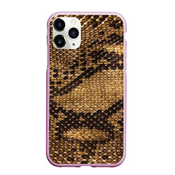Чехол iPhone 11 Pro матовый Змеиная кожа, цвет: 3D-розовый