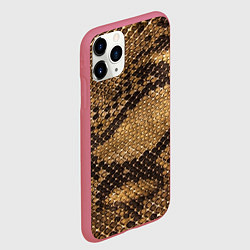 Чехол iPhone 11 Pro матовый Змеиная кожа, цвет: 3D-малиновый — фото 2