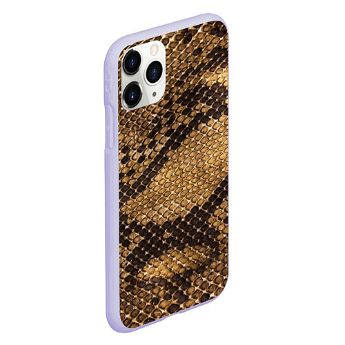 Чехол iPhone 11 Pro матовый Змеиная кожа / 3D-Светло-сиреневый – фото 2