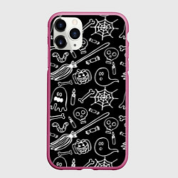 Чехол iPhone 11 Pro матовый Призрачный арт, цвет: 3D-малиновый