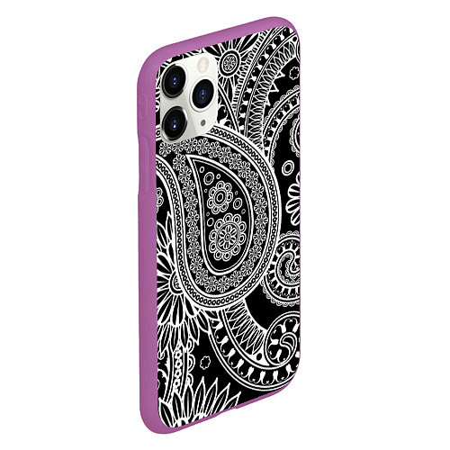 Чехол iPhone 11 Pro матовый Paisley / 3D-Фиолетовый – фото 2