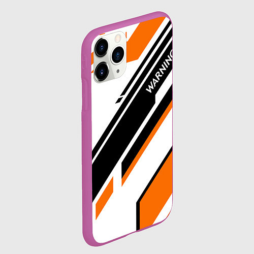 Чехол iPhone 11 Pro матовый CS:GO - Asiimov P90 Style / 3D-Фиолетовый – фото 2