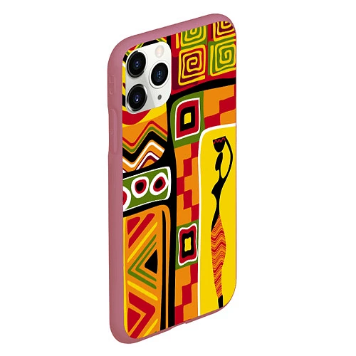 Чехол iPhone 11 Pro матовый Африка / 3D-Малиновый – фото 2