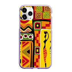 Чехол iPhone 11 Pro матовый Африка, цвет: 3D-светло-сиреневый